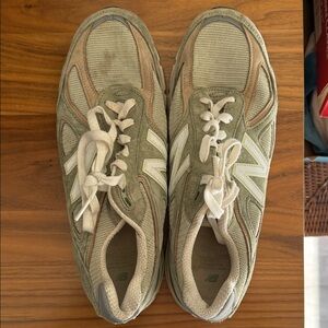 New Balance Olive and Beige Sneakers